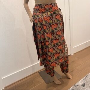 Oscar de la Renta Multicolor Floral Print Pants